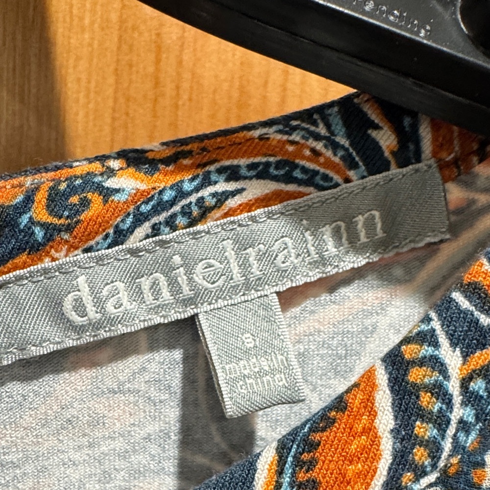 Daniel Rainn Navy and Orange Paisley Blouse - Picture 2 of 6